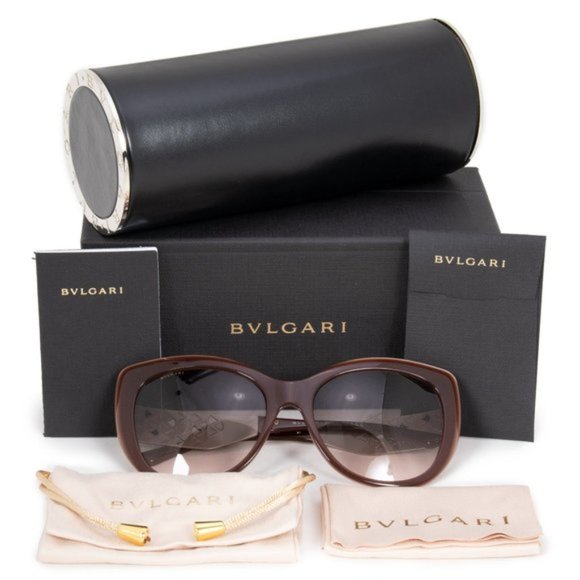 Bvlgari Brown Cat Eye Sunglasses - Picture 5 of 5
